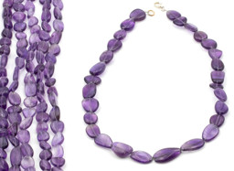 Vedere dettagli per Filo di nuggets di ametista piatto da 9-12 mm Immagine di Filo di nuggets di ametista piatto da 9-12 mm
