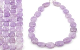 Vedere dettagli per Filo piatto ovale di ametista (lavanda) Immagine di Filo piatto ovale di ametista (lavanda)