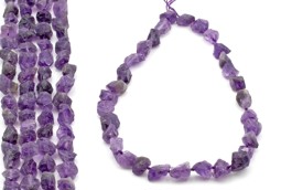 Vedere dettagli per Nuggets di ametista grezza 12-15 mm a filo Immagine di Nuggets di ametista grezza 12-15 mm a filo