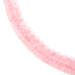 Vedere dettagli per Filo di perline tonde di quarzo rosa (oliato) Immagine di Filo di perline tonde di quarzo rosa (oliato)