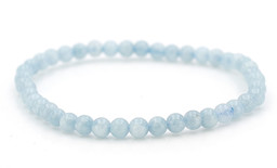 Vedere dettagli per Perline tonde Acquamarina 4 mm bracciale standard Immagine di Perline tonde Acquamarina 4 mm bracciale standard