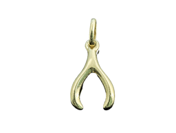 Vedere dettagli per Ciondolo Wishbone in argento 10x18 mm. Argento placcato oro Immagine di Ciondolo Wishbone in argento 10x18 mm. Argento placcato oro