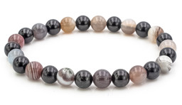Zeige Details für Botswana Achat & Turmalin (Schörl) 8mm Armband, 21cm (One-One) Bild von Botswana Achat & Turmalin (Schörl) 8mm Armband, 21cm (One-One)