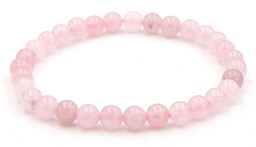 Vedere dettagli per Perline tonde di quarzo rosa 6 mm bracciale extra Immagine di Perline tonde di quarzo rosa 6 mm bracciale extra