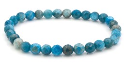 Vedere dettagli per Apatite sfaccettata. Bracciale di perline tonde da 6 mm Immagine di Apatite sfaccettata. Bracciale di perline tonde da 6 mm