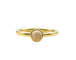 Vedere dettagli per Pietra di luna bianca cab. 6 mm Anello "Magia della Luna", argento 925 placcato oro Immagine di Pietra di luna bianca cab. 6 mm Anello "Magia della Luna", argento 925 placcato oro