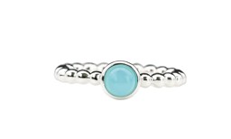 Immagine di Aqua Chalcedon Cab.  6mm "Moon Magic" beaded Ring, Silber 925