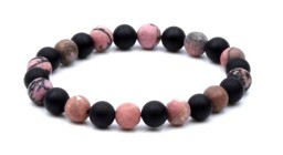Zeige Details für Rhodonit & Turmalin Schörl 8mm Kugeln Armband (matt) Bild von Rhodonit & Turmalin Schörl 8mm Kugeln Armband (matt)