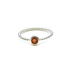 Vedere dettagli per Anello "34 Beads" in pietra di luna Cab. 5mm, argento 925 Immagine di Anello "34 Beads" in pietra di luna Cab. 5mm, argento 925