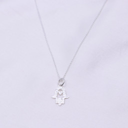 Vedere dettagli per Collana Mano di Fatima 45m, argento 925 Immagine di Collana Mano di Fatima 45m, argento 925