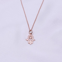Vedere dettagli per Collana Mano di Fatima 45m, argento 925 oro rosa Immagine di Collana Mano di Fatima 45m, argento 925 oro rosa