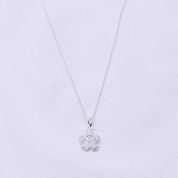 Vedere dettagli per Collana con fiori e CZ 39 + 5cm, argento 925 Immagine di Collana con fiori e CZ 39 + 5cm, argento 925