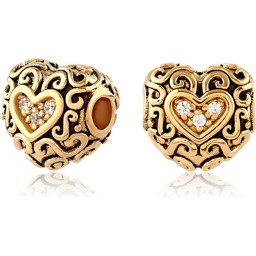 Zeige Details für TOP-Bead Herz verziert mit CZ 8.5x10mm, Silber vergoldet 18k Bild von TOP-Bead Herz verziert mit CZ 8.5x10mm, Silber vergoldet 18k