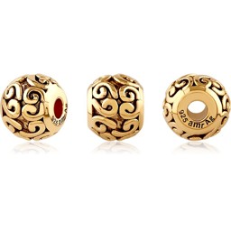 Zeige Details für TOP-Bead Button verziert 7.5mm, Silber vergoldet 18k Bild von TOP-Bead Button verziert 7.5mm, Silber vergoldet 18k