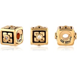 Zeige Details für TOP-Bead Quadrat mit CZ 7mm , Silber vergoldet 18k Bild von TOP-Bead Quadrat mit CZ 7mm , Silber vergoldet 18k