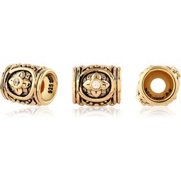 Zeige Details für TOP-Bead Walze mit CZ 9mm , Silber vergoldet 18k Bild von TOP-Bead Walze mit CZ 9mm , Silber vergoldet 18k
