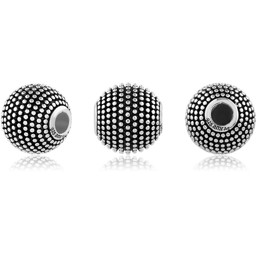 Zeige Details für TOP-Bead Kugeln verziert 9mm (gepunktet), Silber 925 Bild von TOP-Bead Kugeln verziert 9mm (gepunktet), Silber 925