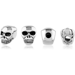 Image de TOP-Bead Skull horizontal gelocht 7x10mm , Silber 925