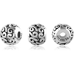 Zeige Details für TOP-Bead Button verziert 7.5mm, Silber 925 Bild von TOP-Bead Button verziert 7.5mm, Silber 925