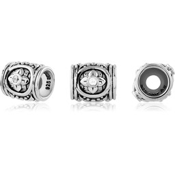 Zeige Details für TOP-Bead Walze "11377js" 9mm mit CZ, Silber 925 antik Bild von TOP-Bead Walze "11377js" 9mm mit CZ, Silber 925 antik