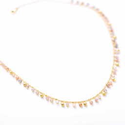 Vedere dettagli per Collana "Amina placcata oro" in pietra di luna multicolore con pietre sfaccettate da 3 mm. 40 cm più 5 cm di prolunga. Argento 925 placcato oro Immagine di Collana "Amina placcata oro" in pietra di luna multicolore con pietre sfaccettate da 3 mm. 40 cm più 5 cm di prolunga. Argento 925 placcato oro