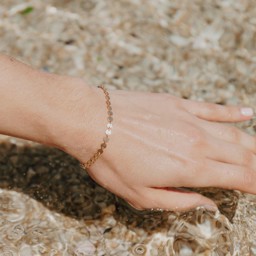 Immagine di Silber "Flat-Rings 4mm", 16+2.5cm. Silber vergoldet Armband