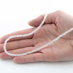 Vedere dettagli per Pietra di luna sfaccettata. Rondelle TOP 5mm, catena con chiusura in argento (bianco) Immagine di Pietra di luna sfaccettata. Rondelle TOP 5mm, catena con chiusura in argento (bianco)