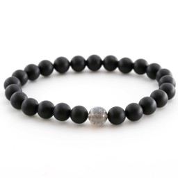 Zeige Details für Labradorit mit Onyx 10mm Armband matt (21cm) Bild von Labradorit mit Onyx 10mm Armband matt (21cm)