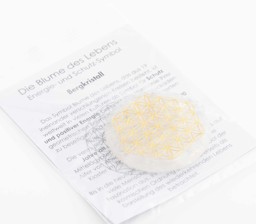 Vedere dettagli per Tondo in cristallo di rocca fiore della vita 50 mm Immagine di Tondo in cristallo di rocca fiore della vita 50 mm