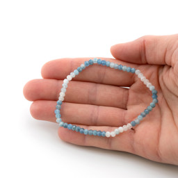 Vedere dettagli per Acquamarina sfaccettata. Bracciale a rondelle 4 mm Immagine di Acquamarina sfaccettata. Bracciale a rondelle 4 mm