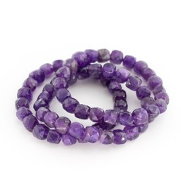 Zeige Details für Amethyst fac. Würfel  8mm Armband Extra Bild von Amethyst fac. Würfel  8mm Armband Extra