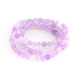 Vedere dettagli per Bracciale di perline tonde di ametista 6 mm (lavanda) Immagine di Bracciale di perline tonde di ametista 6 mm (lavanda)