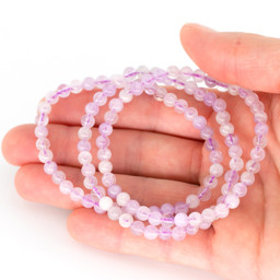 Vedere dettagli per Bracciale di perline tonde di ametista da 5 mm (lavanda) Immagine di Bracciale di perline tonde di ametista da 5 mm (lavanda)