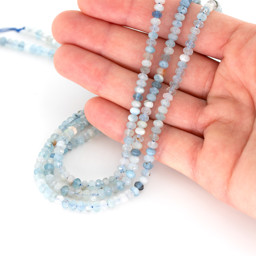 Vedere dettagli per Acquamarina sfaccettata. Rondelle da 4 mm. Immagine di Acquamarina sfaccettata. Rondelle da 4 mm.