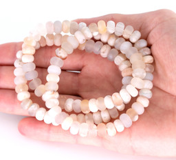 Vedere dettagli per Rondelle di agata a fiori di ciliegio 8x5 mm, bracciale satinato Immagine di Rondelle di agata a fiori di ciliegio 8x5 mm, bracciale satinato