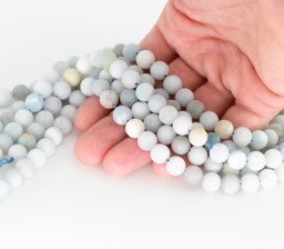 Vedere dettagli per Filo di perline tonde di Acquamarina di qualità A (satinate) Immagine di Filo di perline tonde di Acquamarina di qualità A (satinate)