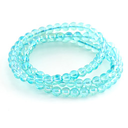 Vedere dettagli per Bracciale di perline tonde Aqua Aura 6 mm Immagine di Bracciale di perline tonde Aqua Aura 6 mm
