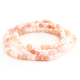 Zeige Details für Andenopal pink fac. Würfel  4mm Armband  Bild von Andenopal pink fac. Würfel  4mm Armband