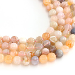 Vedere dettagli per Perline tonde di Agata da 8 mm (grigio-arancio) Immagine di Perline tonde di Agata da 8 mm (grigio-arancio)