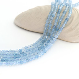 Vedere dettagli per Acquamarina sfaccettata. Perline tonde 4 mm extra Immagine di Acquamarina sfaccettata. Perline tonde 4 mm extra