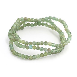 Vedere dettagli per Apatite verde sfaccettata. Perline tonde 4 mm Bracciale  Immagine di Apatite verde sfaccettata. Perline tonde 4 mm Bracciale