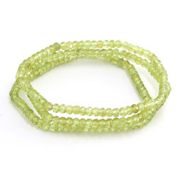 Vedere dettagli per Peridoto sfaccettato. Bracciale con rondelle 4x3 mm Immagine di Peridoto sfaccettato. Bracciale con rondelle 4x3 mm