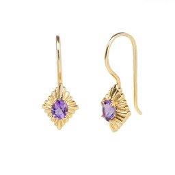 Vedere dettagli per "art-deco". Ametista. Orecchini. Argento 925 placcato oro Immagine di "art-deco". Ametista. Orecchini. Argento 925 placcato oro