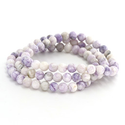 Vedere dettagli per Bracciale di perline tonde di Magnesite da 6 mm, colorate (viola, lilla) Immagine di Bracciale di perline tonde di Magnesite da 6 mm, colorate (viola, lilla)