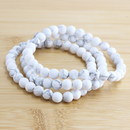 Zeige Details für Magnesit Kugeln Armband 20cm (matt) Bild von Magnesit Kugeln Armband 20cm (matt)