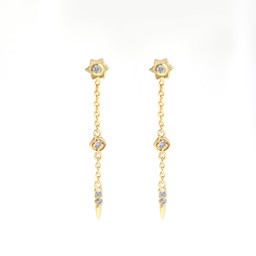 Vedere dettagli per "Stella d'oro". CZ. Orecchini. Argento 925 placcato oro Immagine di "Stella d'oro". CZ. Orecchini. Argento 925 placcato oro