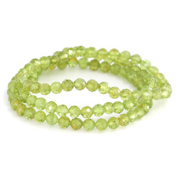 Vedere dettagli per Peridoto sfaccettato. Perline tonde 5 mm Bracciale Extra Immagine di Peridoto sfaccettato. Perline tonde 5 mm Bracciale Extra