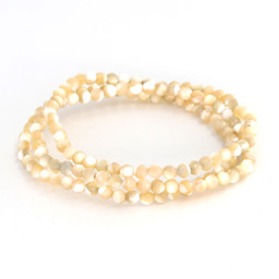 Vedere dettagli per Madreperla sfaccettata. Bracciale di perline tonde da 4 mm Immagine di Madreperla sfaccettata. Bracciale di perline tonde da 4 mm