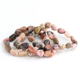 Vedere dettagli per Bracciale con nuggets di Rodonite crazy 10-12 mm Immagine di Bracciale con nuggets di Rodonite crazy 10-12 mm