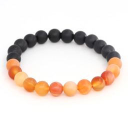 Zeige Details für Karneol & Turmalin Kugeln 8mm Armband  (Halb-Halb) Bild von Karneol & Turmalin Kugeln 8mm Armband  (Halb-Halb)